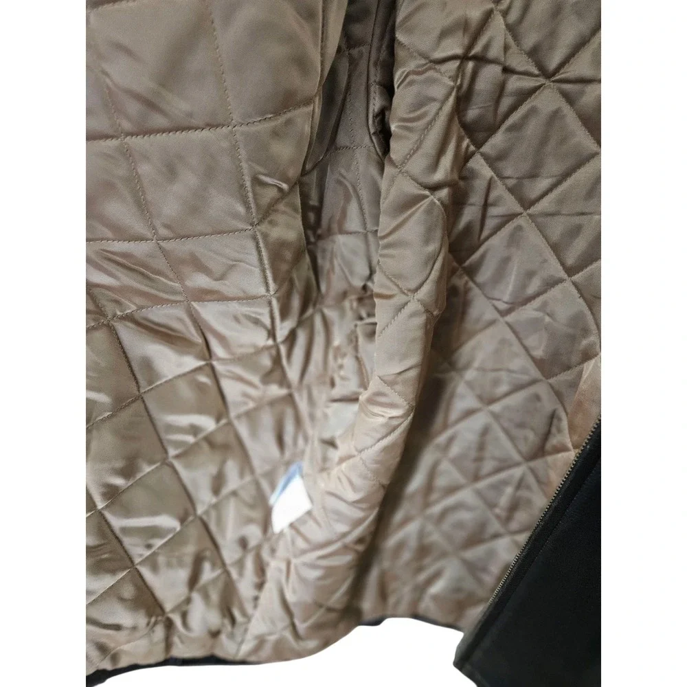 VTG Eddie Bauer Men's XL Tall Brown Distressed‎ Full Zip Leather Jacket Lined